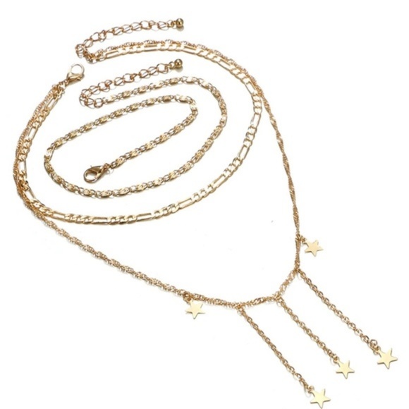 ❤️ 3/$30 Layered Gold Falling Stars Necklace - Picture 5 of 7